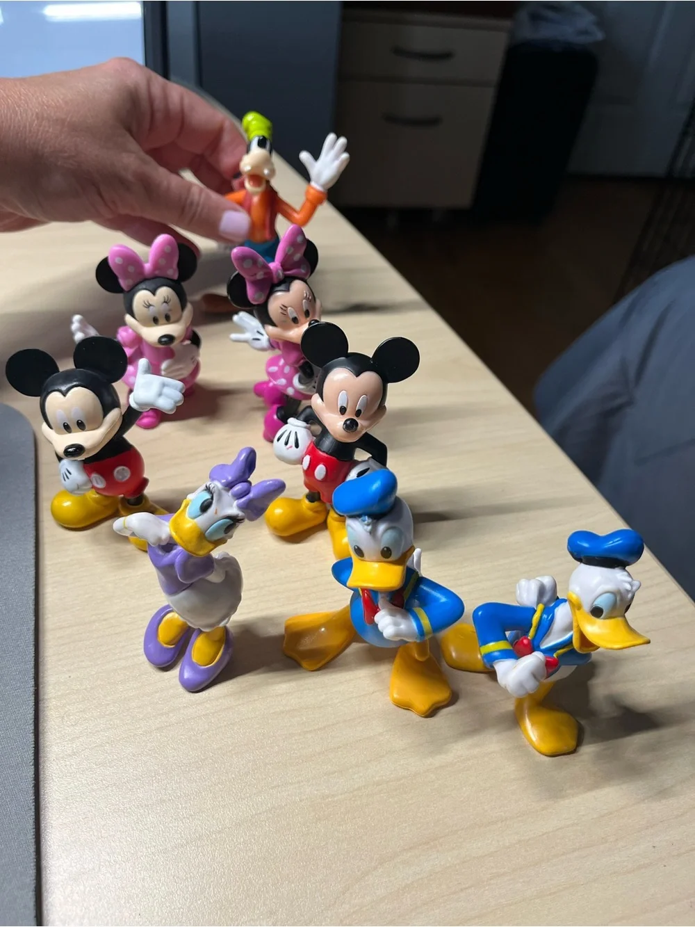 8 of your favorite Disney characters.  2.75” to 4” high heavy plastic figures.